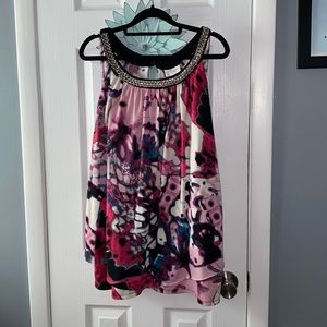 Layered Beaded Neck Tank